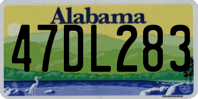 AL license plate 47DL283