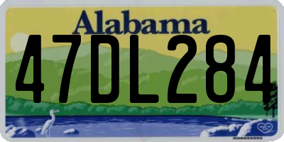 AL license plate 47DL284