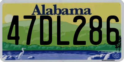 AL license plate 47DL286