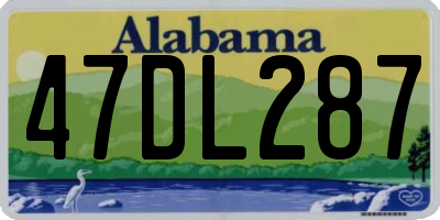 AL license plate 47DL287