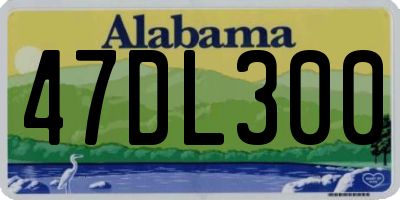 AL license plate 47DL300