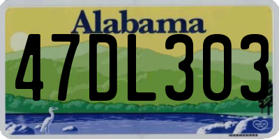 AL license plate 47DL303