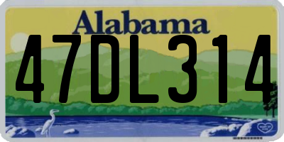 AL license plate 47DL314