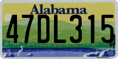 AL license plate 47DL315