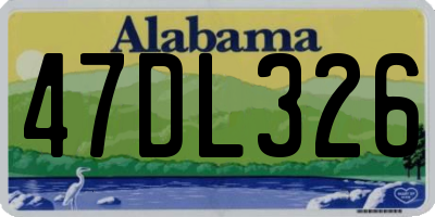 AL license plate 47DL326