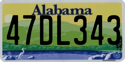 AL license plate 47DL343