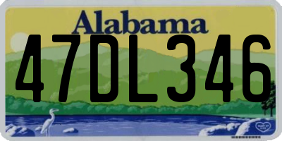 AL license plate 47DL346