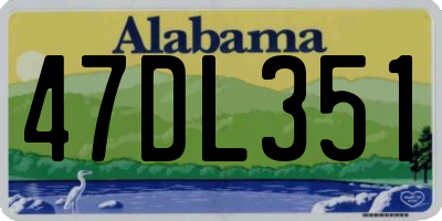 AL license plate 47DL351
