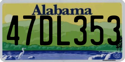 AL license plate 47DL353