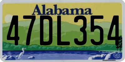 AL license plate 47DL354