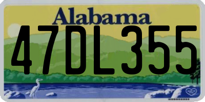 AL license plate 47DL355
