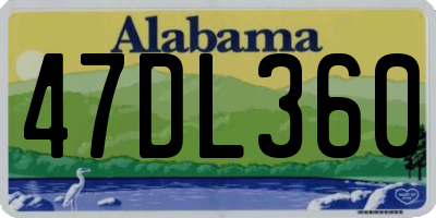 AL license plate 47DL360