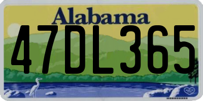 AL license plate 47DL365