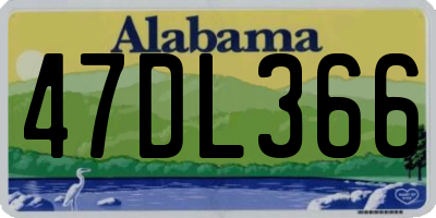 AL license plate 47DL366