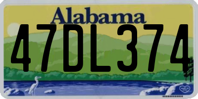 AL license plate 47DL374