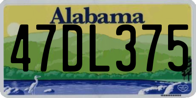 AL license plate 47DL375