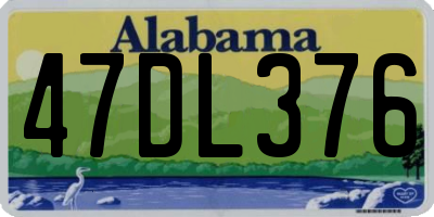 AL license plate 47DL376