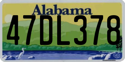 AL license plate 47DL378