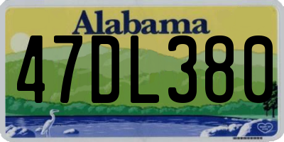 AL license plate 47DL380