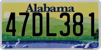 AL license plate 47DL381