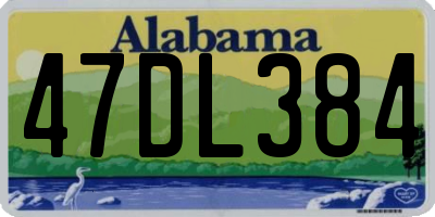 AL license plate 47DL384