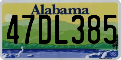 AL license plate 47DL385