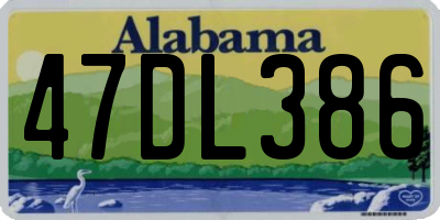 AL license plate 47DL386