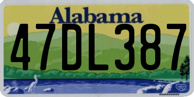 AL license plate 47DL387