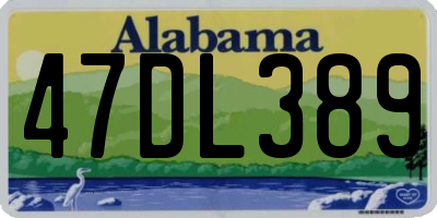 AL license plate 47DL389