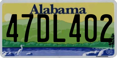 AL license plate 47DL402