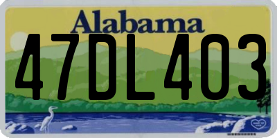 AL license plate 47DL403