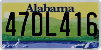 AL license plate 47DL416