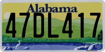 AL license plate 47DL417