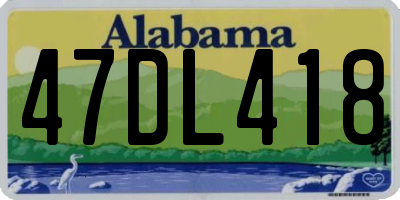 AL license plate 47DL418