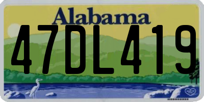 AL license plate 47DL419
