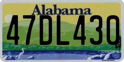 AL license plate 47DL430