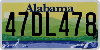 AL license plate 47DL478