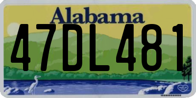 AL license plate 47DL481