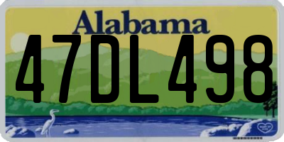 AL license plate 47DL498