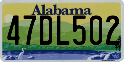 AL license plate 47DL502