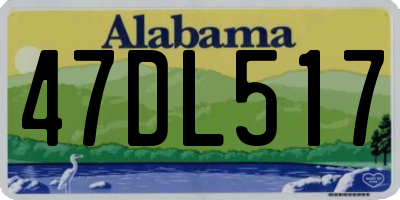 AL license plate 47DL517