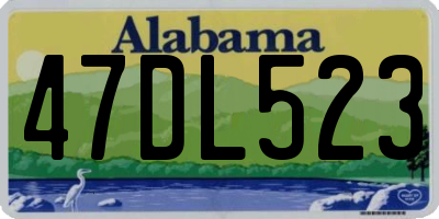 AL license plate 47DL523