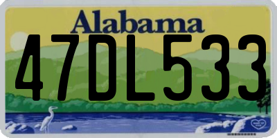 AL license plate 47DL533