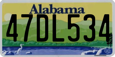 AL license plate 47DL534
