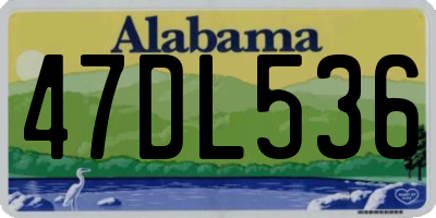 AL license plate 47DL536