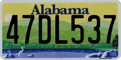 AL license plate 47DL537