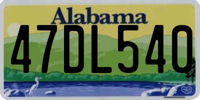 AL license plate 47DL540