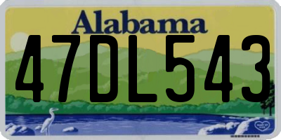 AL license plate 47DL543