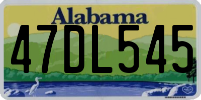 AL license plate 47DL545