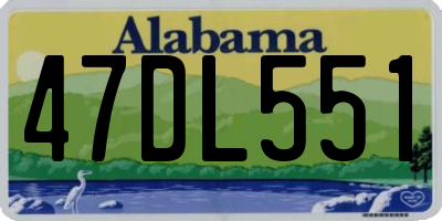 AL license plate 47DL551